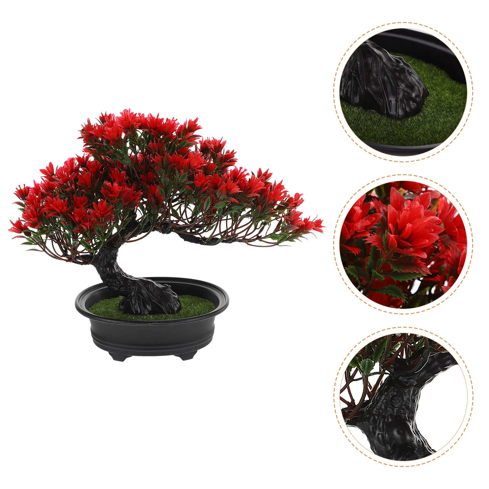 

Artificial Bonsai Pine Tree Simulation Plant Red Indoor Planter Fake Plants Home DecorBonsai Imitation Ornament