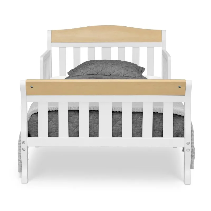 Lit enfant/tout-petit, bain et construction en bois robuste, peut contenir jusqu'à 50 personnes artérielles, blanc (matelas, literie et oreiller non inclus)