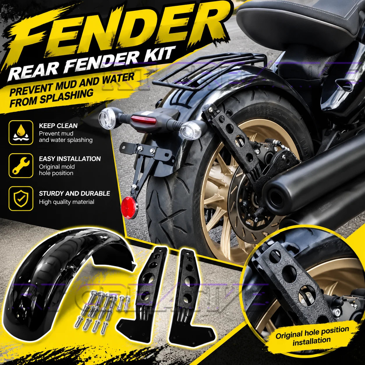 Extended Mudguard Water Splash Shield Mud Deflector Modified Parts For BENDA NapoleonBOB 500