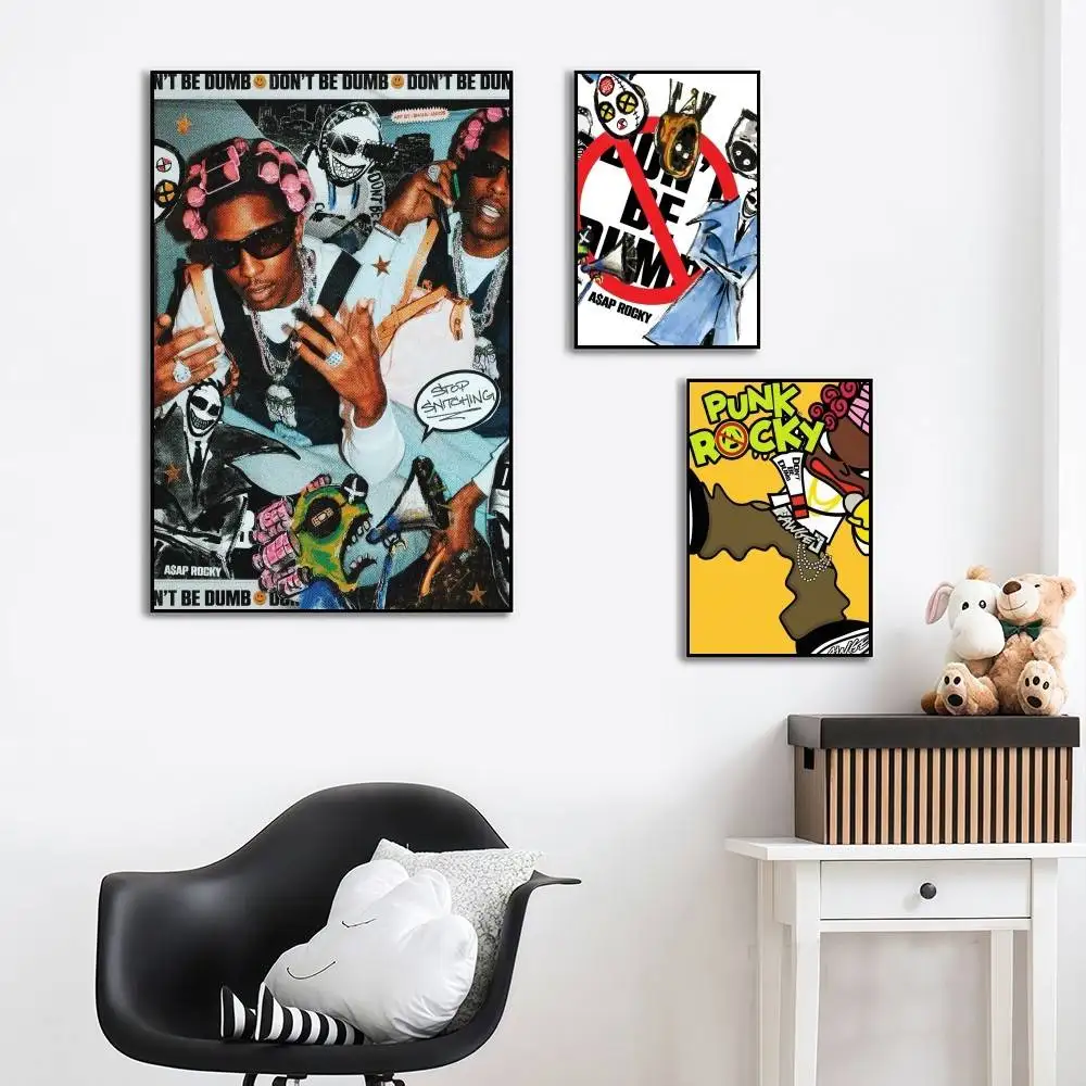 A-ASAP R-Rocky Punk Rocky Don't Be Dumb High-Definition Poster Sticker, Sprucing Up Home, Available in Diverse Styles.
