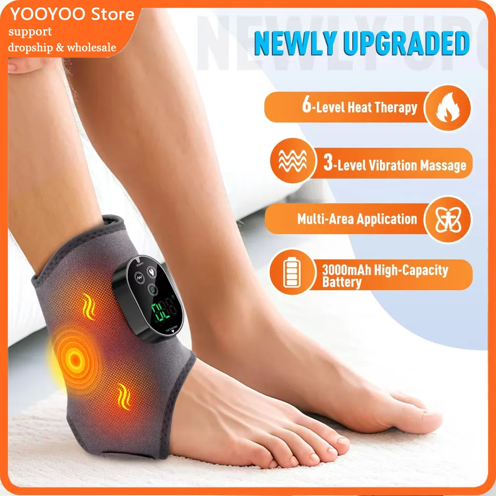 

Electric Cordless Ankle Massager Foot Sole Big Size Warm Vibration & Heating Pad Foot Protector Muscles Relax Warmth In Winter