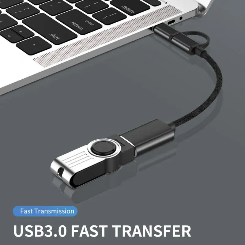 USB 3.0 OTGアダプターケーブル,マイクロUSBタイプCからUSB 3.0,携帯電話インターフェースコンバーター,充電ケーブル,2 in 1,新品,1個