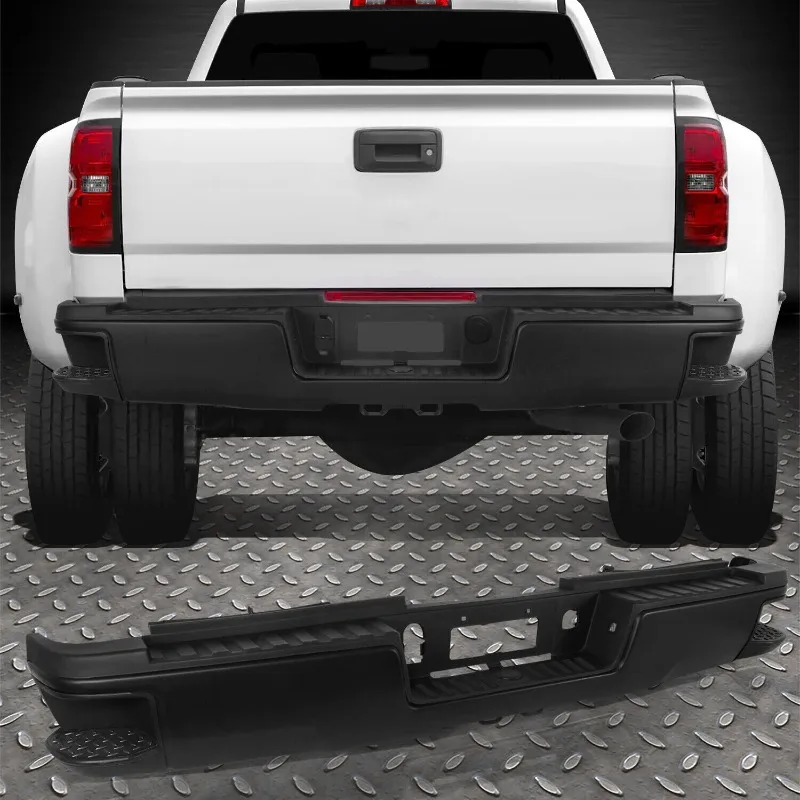 US For 2015 2016 2017 2018 2019 Silverado Sierra 2500/3500HD Dual Wheels Black Steel Rear Step Bumper