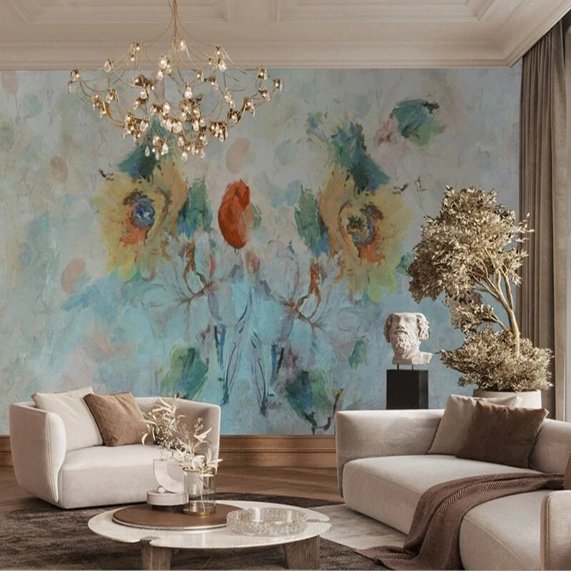 

Современный простой и высококачественный цветной цветок и светлый цвет, декоративная картина для телевизора, роскошное украшение для дома, фон для спальни, стены