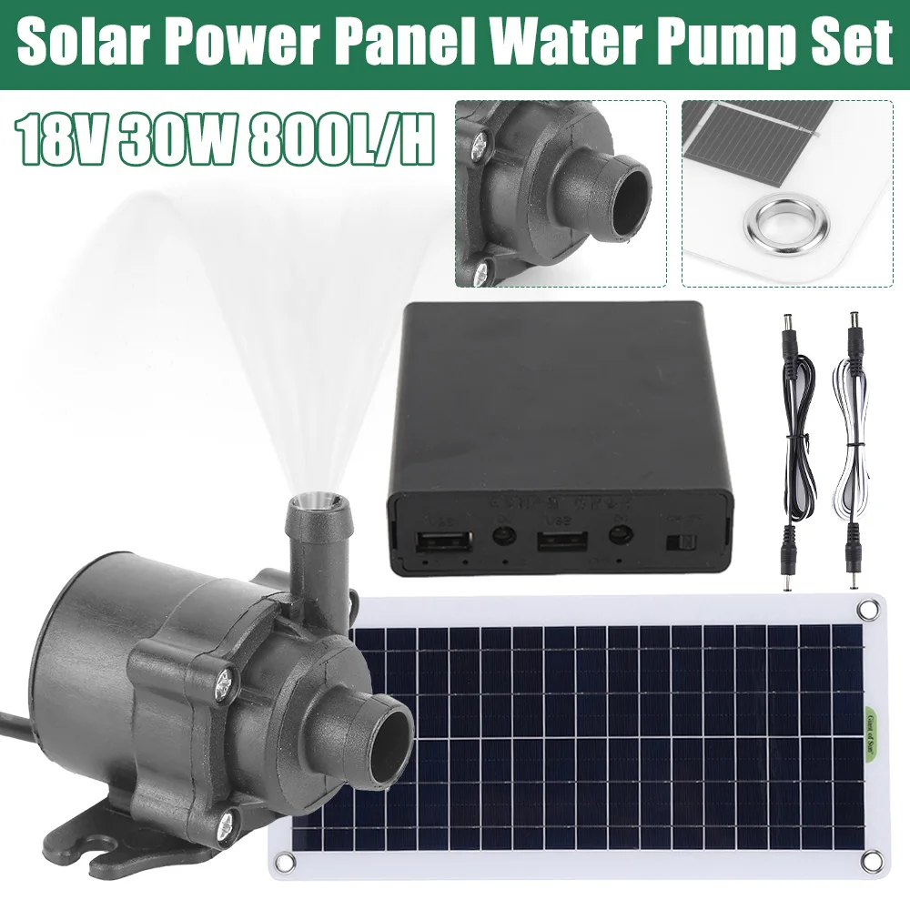 

30W 800L/H Fountain Panel Pump Mini Solar Power Panel Water Pump Watering System Energy Saving Kits for Pool Garden Decoration