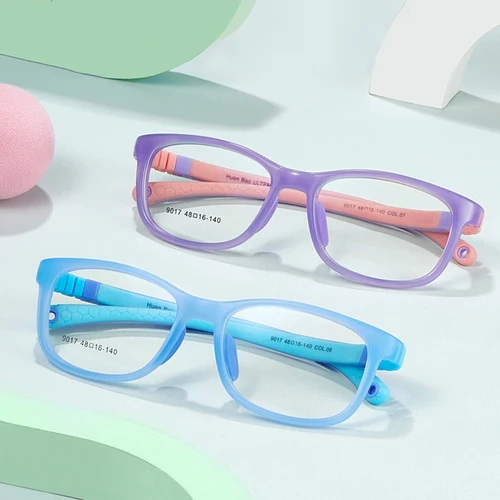 Imagen 2 del producto Xbora TR90 gafas cuadradas para niños, gafas graduadas ópticas flexibles con correa deportiva, gafas para niños y niñas 9017