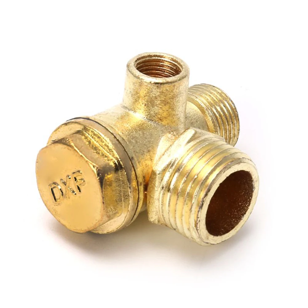 3-Port Air Compressor Check Valve Brass Central Pneumatic Connector Tool Male Threaded Valves Thread 16mm 20mm High quality