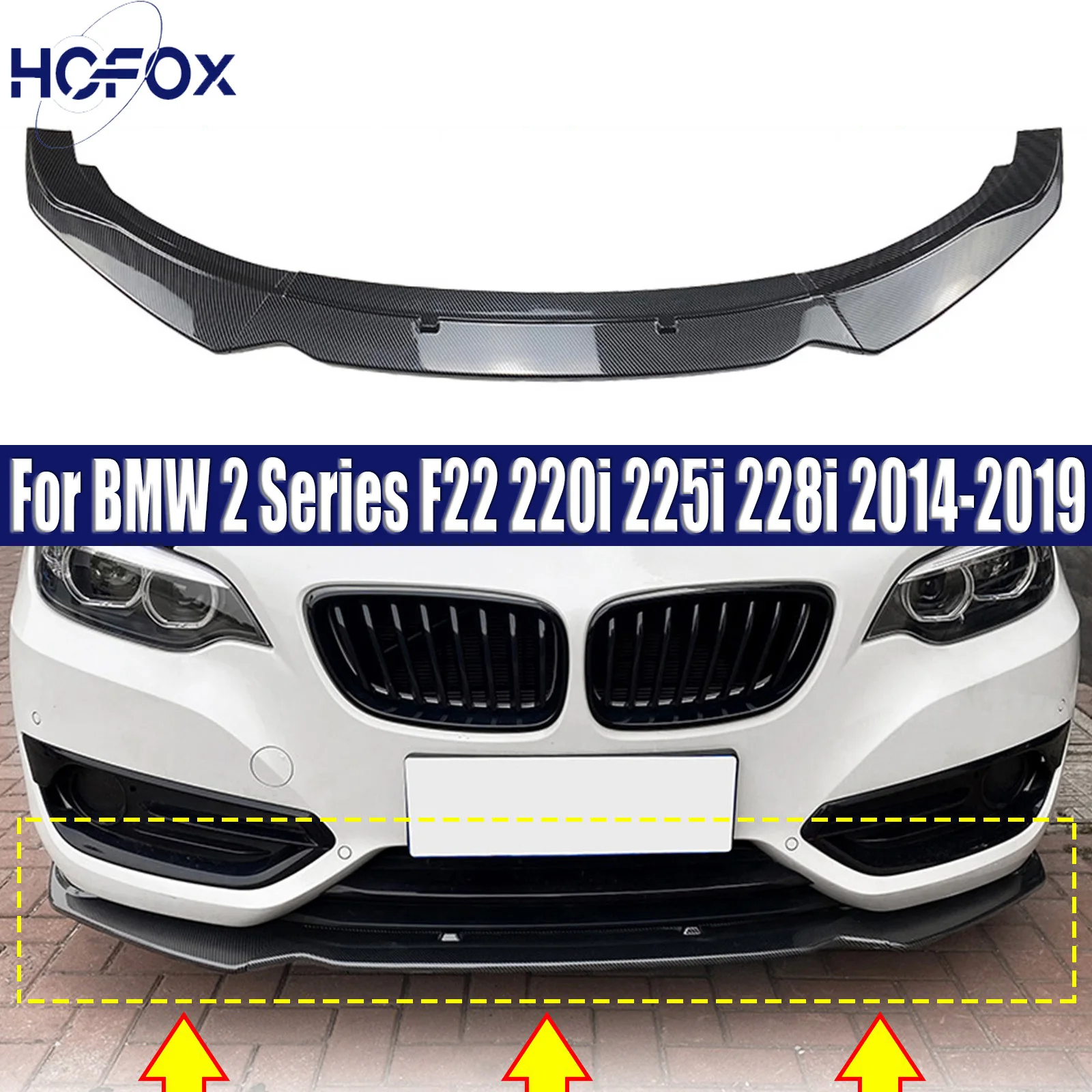 

For BMW 2 Series F22 220i 225i 228i 2014-2019 Front Bumper Spoiler Lip Splitter Diffuser Body Kits