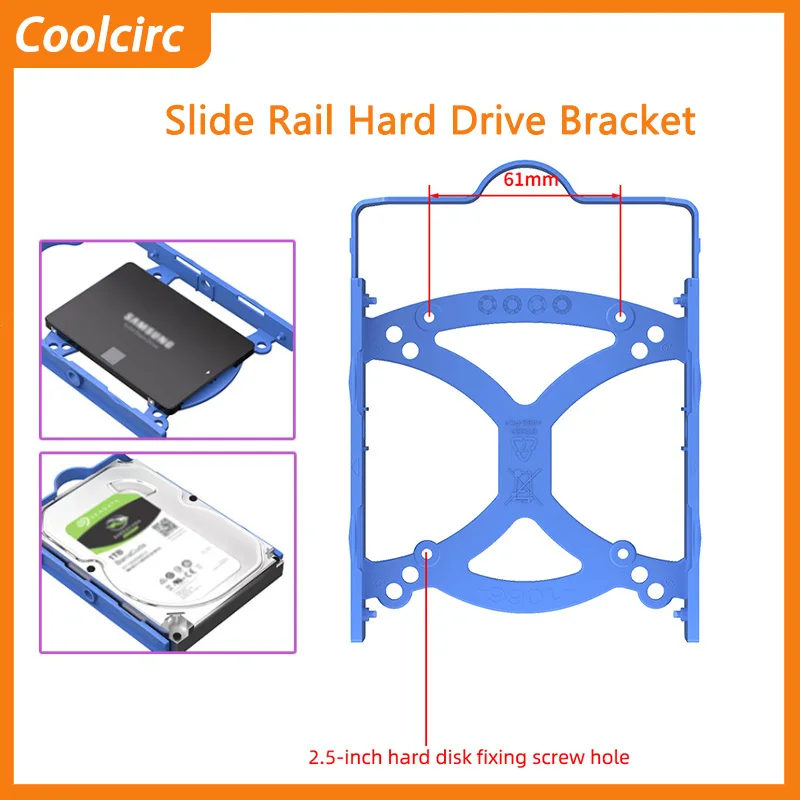 

Coolcirc 3.5 2.5 inch Mechanical Hard Drive Stand Disk Plastic Guide Rail Rack Bracket For Lenovo Computer Case Hard disk tray