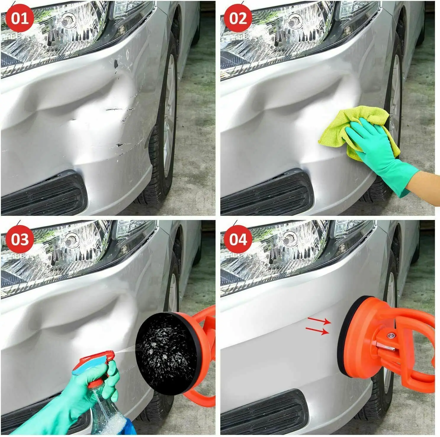 2pcs Mini Dent Puller Car Dent Repair Tool Universal Puller Suction Cup Bodywork Panel For Dents Inspection Glass Metal Plastic