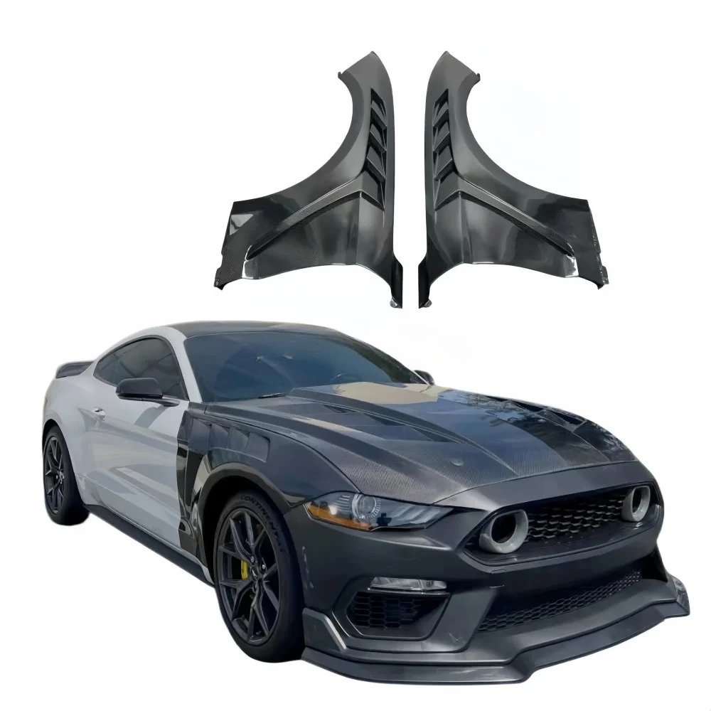 

2015-2023 For Ford Mustang Upgrade GTD Style Carbon Fiber Fender Body Kit Hood Trunk Open Fenders Front Bumper