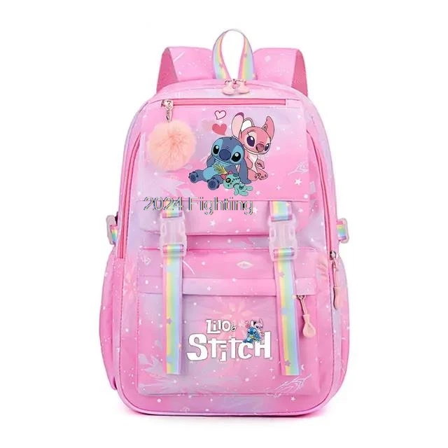 MINISO Lilo And Stitch School Bags Waterproof Backpack for School Kawaii Anime cosplay bag Travel Bag School Students Mochilas