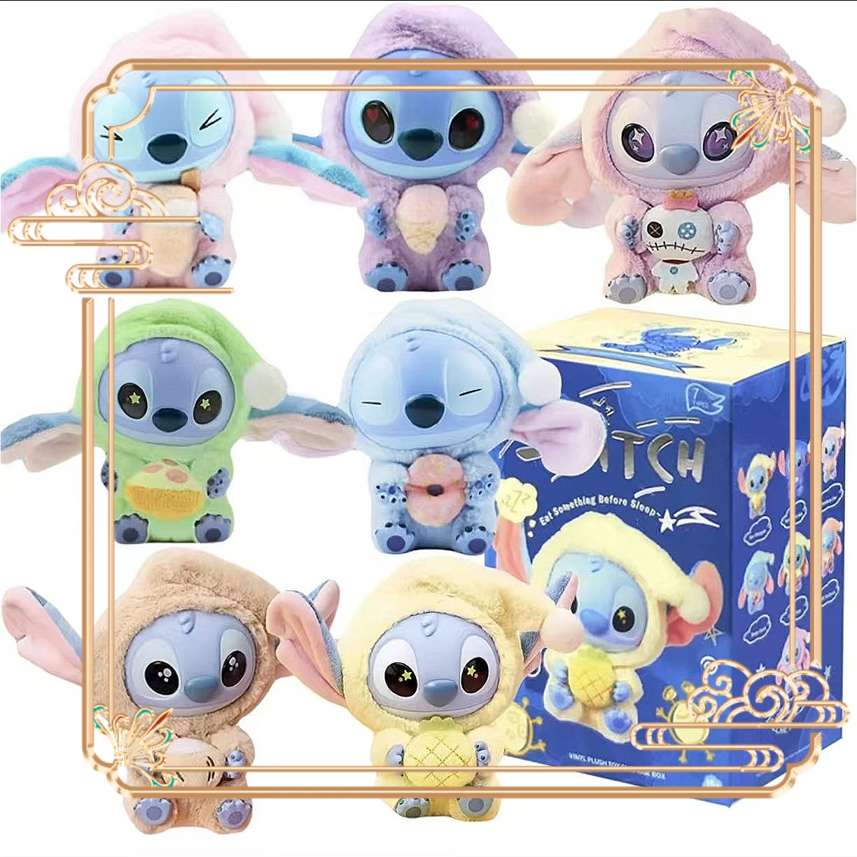 

High-Quality Stitch Eat Something before Sleep Plush Doll Pendant Cute Series Doll Ornament Mystery Box Surprise Toy Gift
