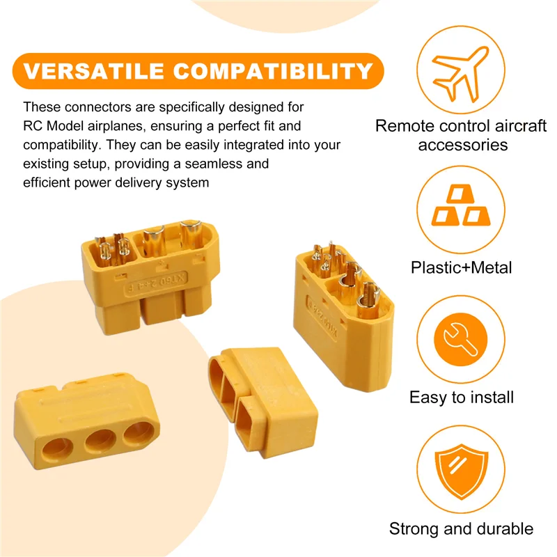 

B24B 5 пар XT60 (2 + 4) штекерный разъем с сигнальным штифтом и оболочкой, аксессуары для пайки проводов для радиоуправляемой модели самолета