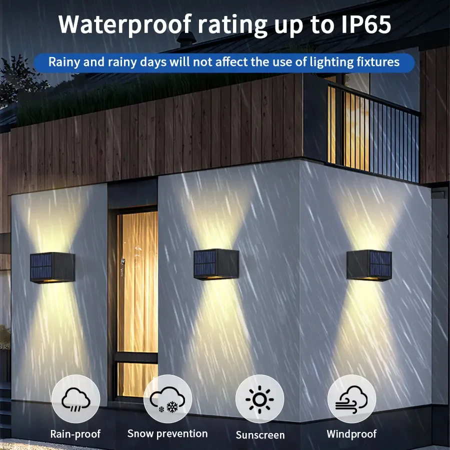 

IP65 Waterproof COB Solar Fence Lights Outdoor LED Wall Lamp Dusk to Dawn Deck Light for Garden Yard Patio Pathway Porch