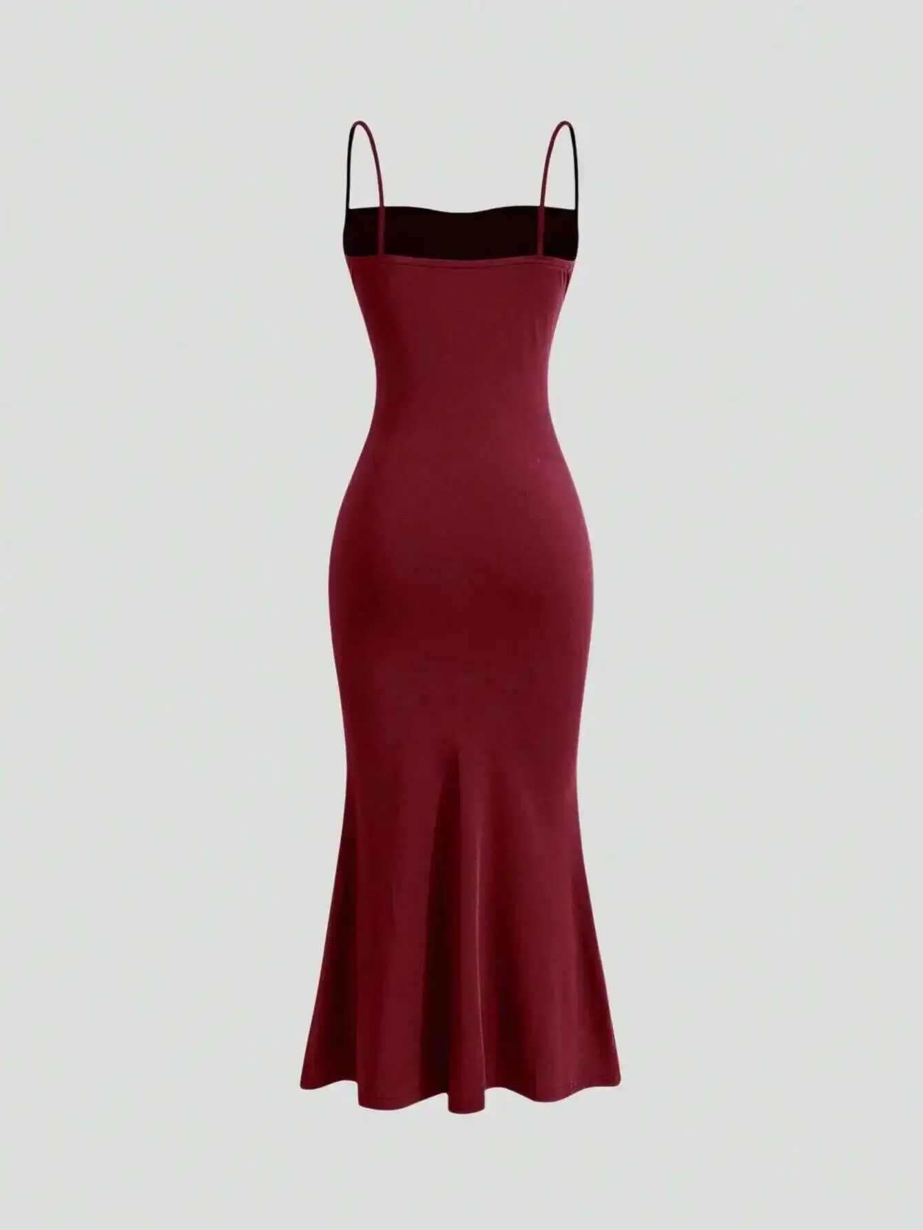 オールシーズン レディース ドレス エレガント パーティー フィット スリム スパゲッティ ストラップ マーメイド ヘム マキシ ファッション パーティー ドレス スイート ファッション P7W9