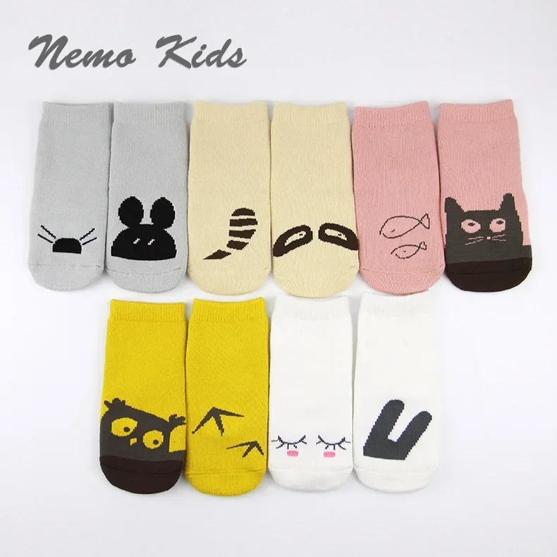 11cm Autumn and Winter Children Baby Cartoon Animal bear rabbit owl Warm Gift Anti-skid Non-slip Floor Child Girl Boy Socks