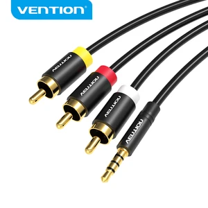 Vention Jack Kabel 3.5 mm ke 3RCA Jack 3.5 mm Pemisah Audio AUX Pria ke 3 RCA Pria untuk Speaker Kotak TV Kabel Aux Stereo 2.5 ke RCA 10 penjualan terbaik 3rca - №