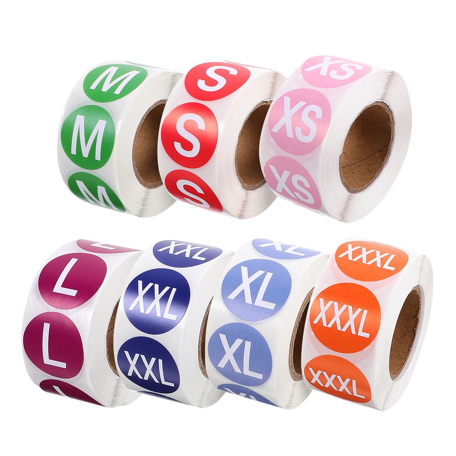 

7 Rolls Round Clothing Size Stickers Self Adhesive Labels for Retail Home Use Size Tags Clothes Label Sticker