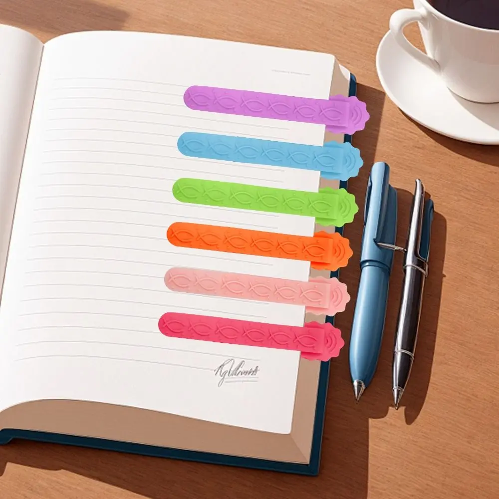 2pcs Silicone Silicone Bookmark Clip Handcrated Automatic Following Book Reading Sorter Page Divider Multi-color Book Paginator