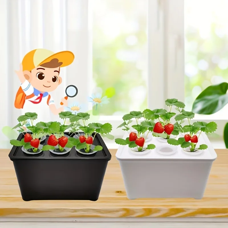 

Набор для гидропоники: 1 комплект для выращивания рассады овощей и трав в помещении/на улице, пластиковые горшки, полный комплект для балконного сада, подходит для салатов