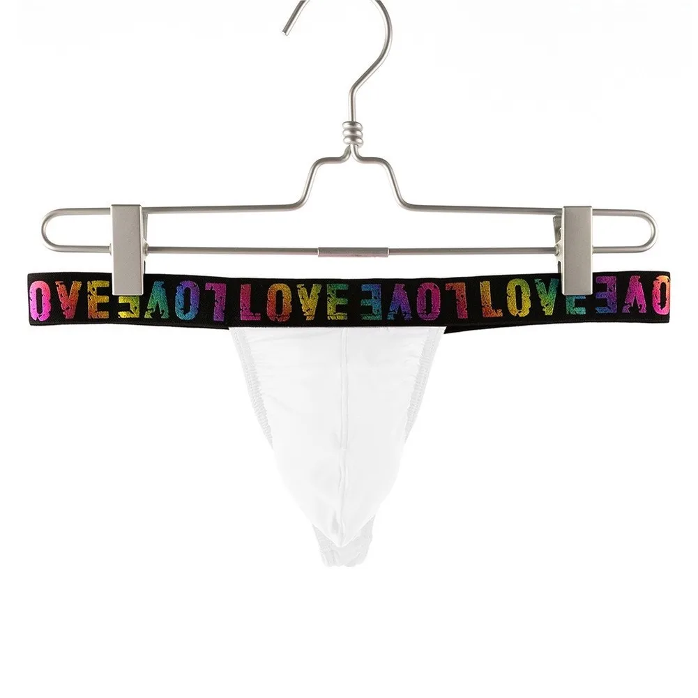 Men's Low Waist Bikini Style Thong Underwear Made of Ice Silk Fabric with Quick Dry Functionality and T-Back Support