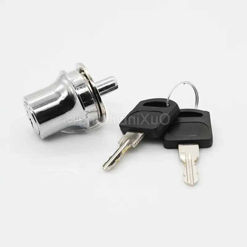 

2PCS Display Cabinet Lock Glass Showcase Lock Sliding Glass Case Door Locks Push Lock keyed Aliked for 0.12"-0.31" Glass GF1390