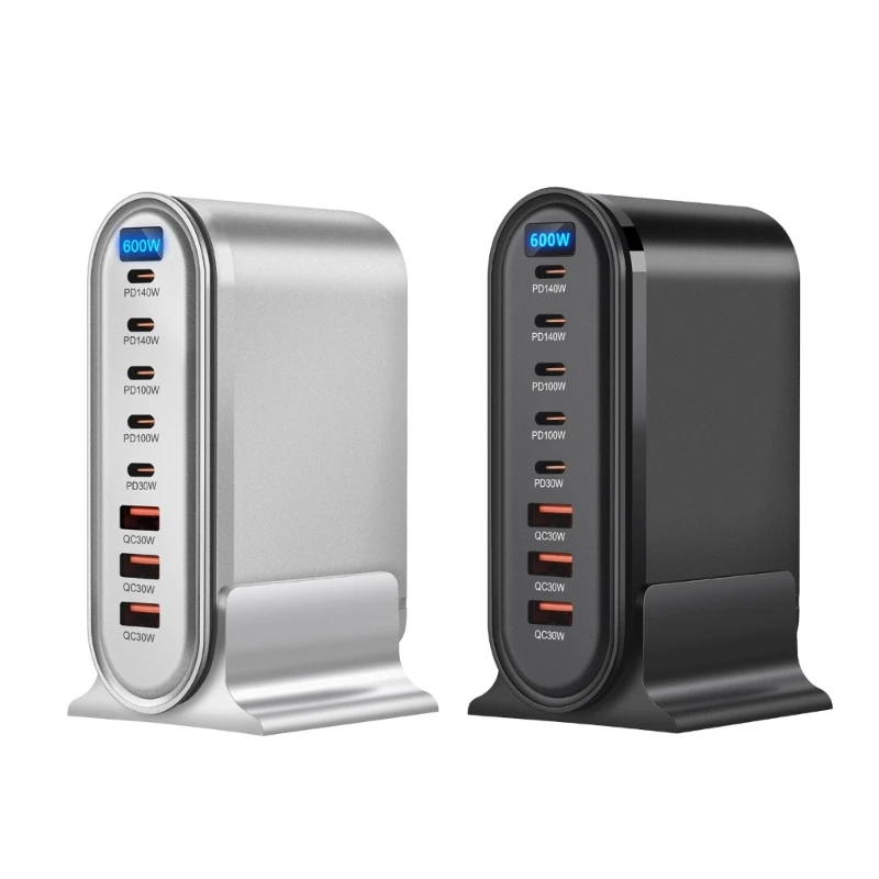 

600W USB C Power Adapter 8Port Charging Station USB for Multiple Electronics Fast Power Delivery 601E