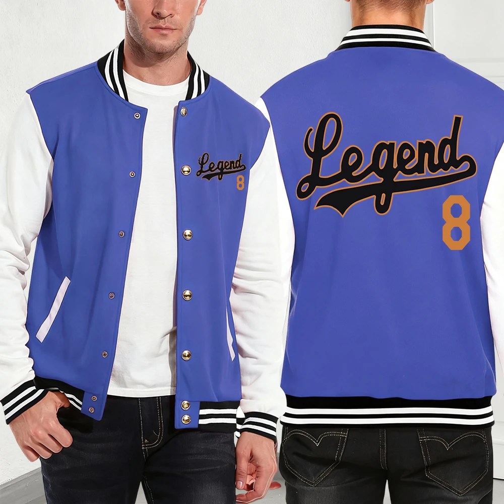 

Мужские куртки с буквенным принтом Legend 8, базовые хлопковые бейсбольные майки с карманами, зимние флисовые теплые пальто, мужская уличная одежда в стиле хип-хоп