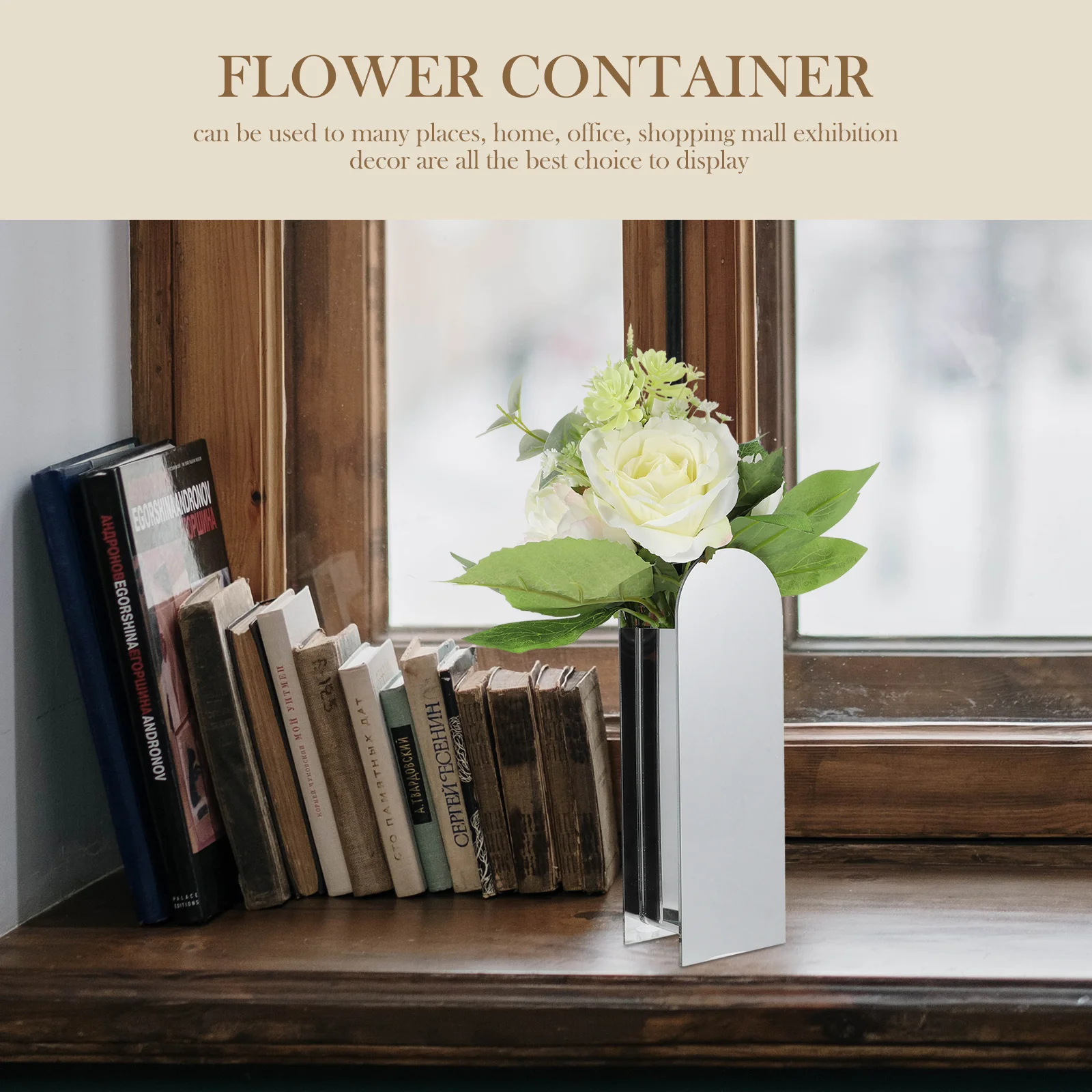 

Acrylic Flower Vase Creative Desktop Ornament Floral Arrangement Vase Home Office Decor Flower Container Desktop Ornament