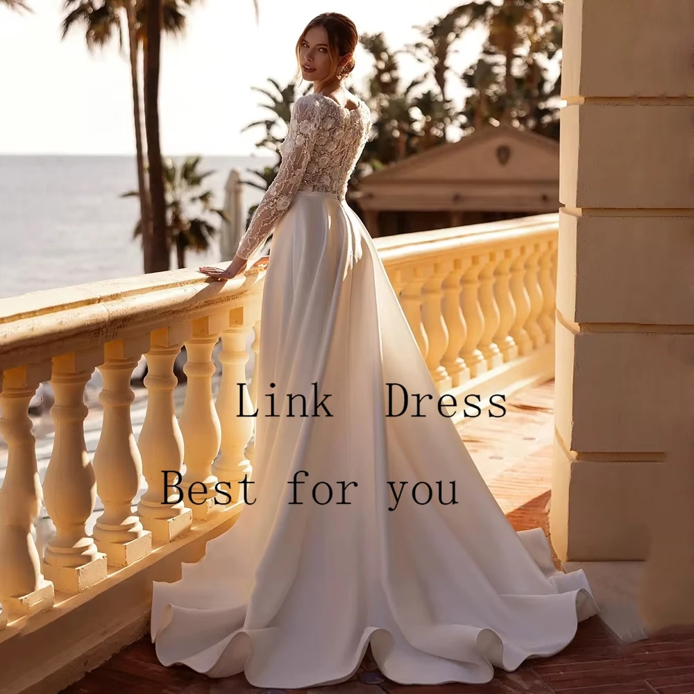 Charming Scoop Wedding Dresses for Ladies Elegant Organza Bridal Gowns Exquisite Full Sleeve Vestidos De Novia New 2026 Summer