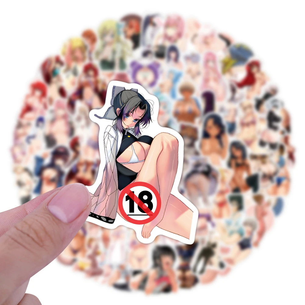 50/110 Uds. Pegatinas de grafiti de dibujos animados para chicas sexis Anime Waifu Hentai botella de agua teléfono nevera guitarra pegatinas para ordenador portátil