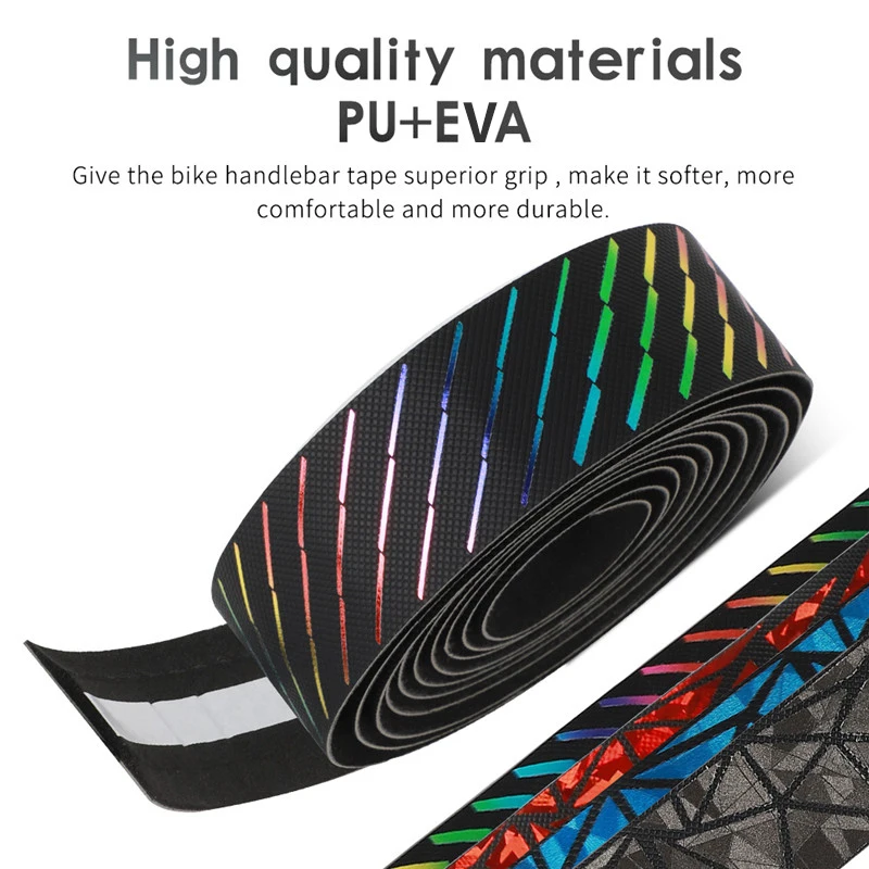 WEST BIKING Road Bicycle Soft Handlebar Tape PU+EVA Anti-slip Bike Handlebar Tape Shock Absorption Cycling Wrap End Plug