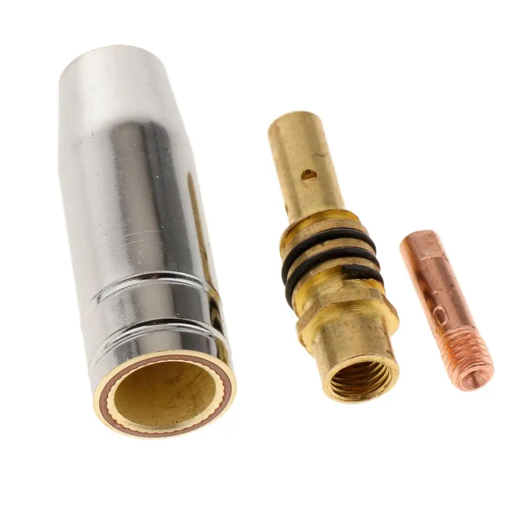 Welding Torch Kits Tip MB15AK Conductive Nozzle Connecting Rod Tool Set Welding Torch Accessories 3Pcs