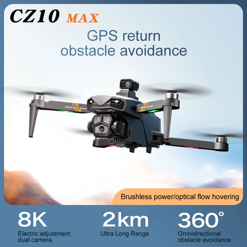 CZ10 MAX GPS Drone 4K Professional HD Camera Laser Obstacle Avoidance RC Quadcopter Wide Angle 5G Aerial Aircraft Helicopter Toy