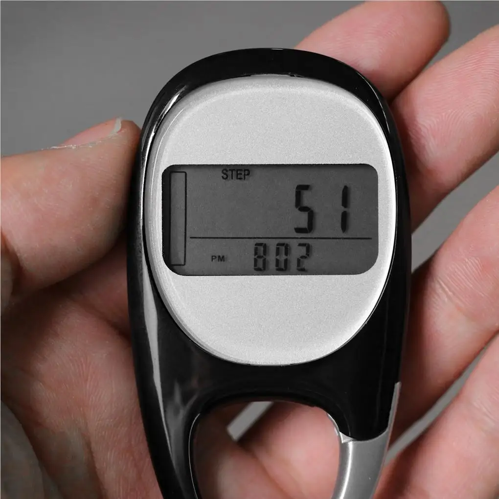 3D Walking Induction Pedometer Carabiner Keychain Fitness Step Counter Sporting Counting Gauge Device Outdoor Jogging