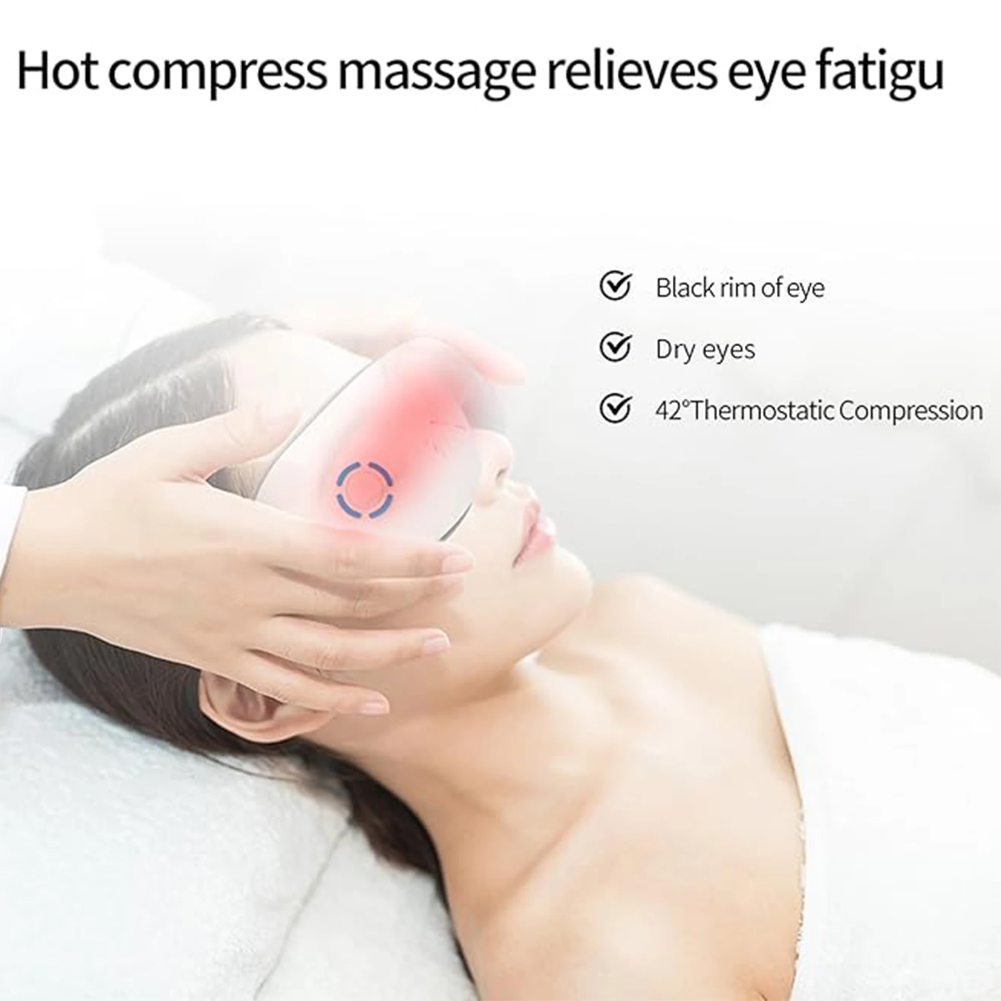 Eye Massager with Heat Vibration and Music Eye Massage Glasses Massages Eye Muscles Heated Eye Mask for Relax Gift for Women Men