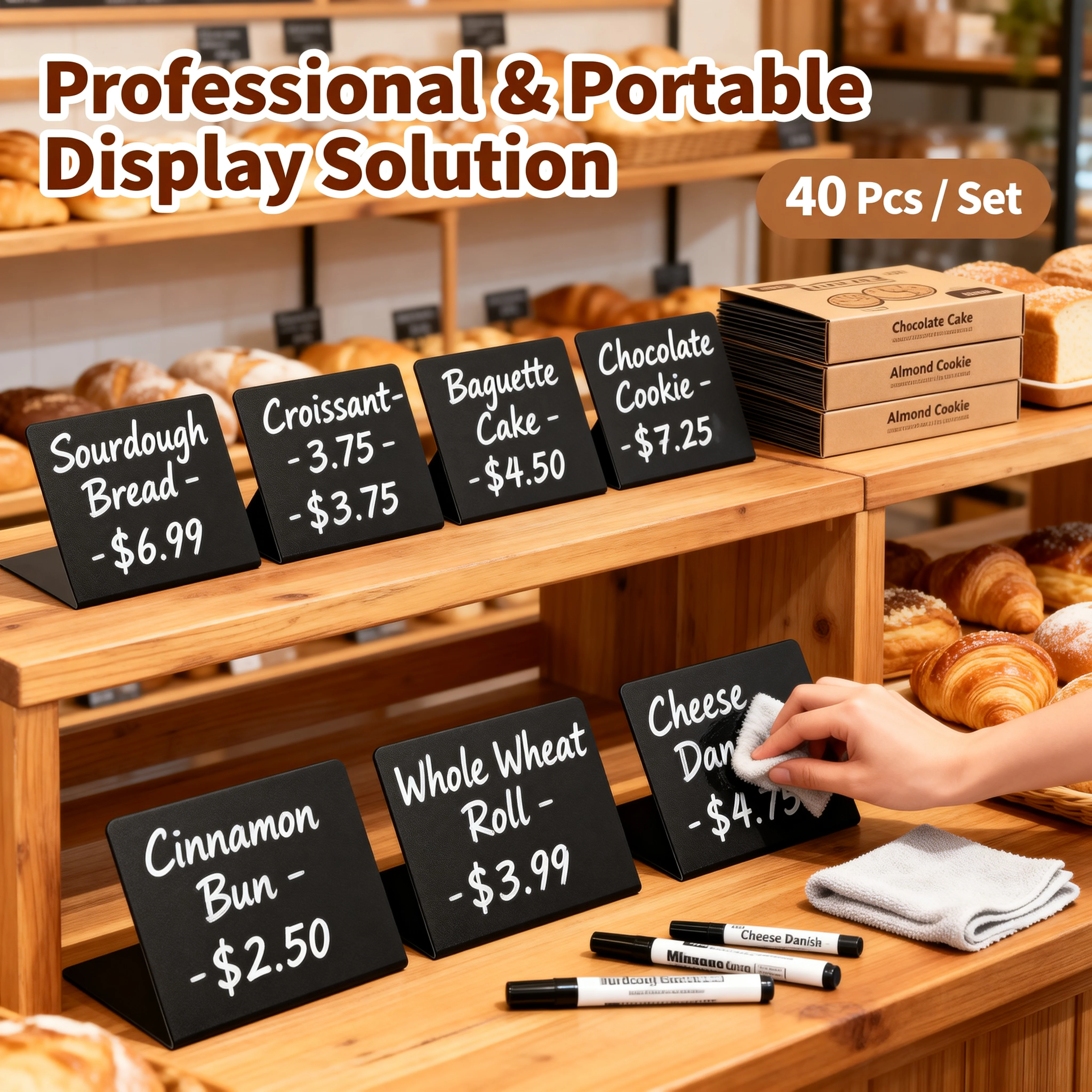 

40 шт., мини-доска из ПВХ, маленькая доска, ценники для сообщений, легко писать и вытираемые этикетки для еды для вечеринки, шведского стола, столешницы