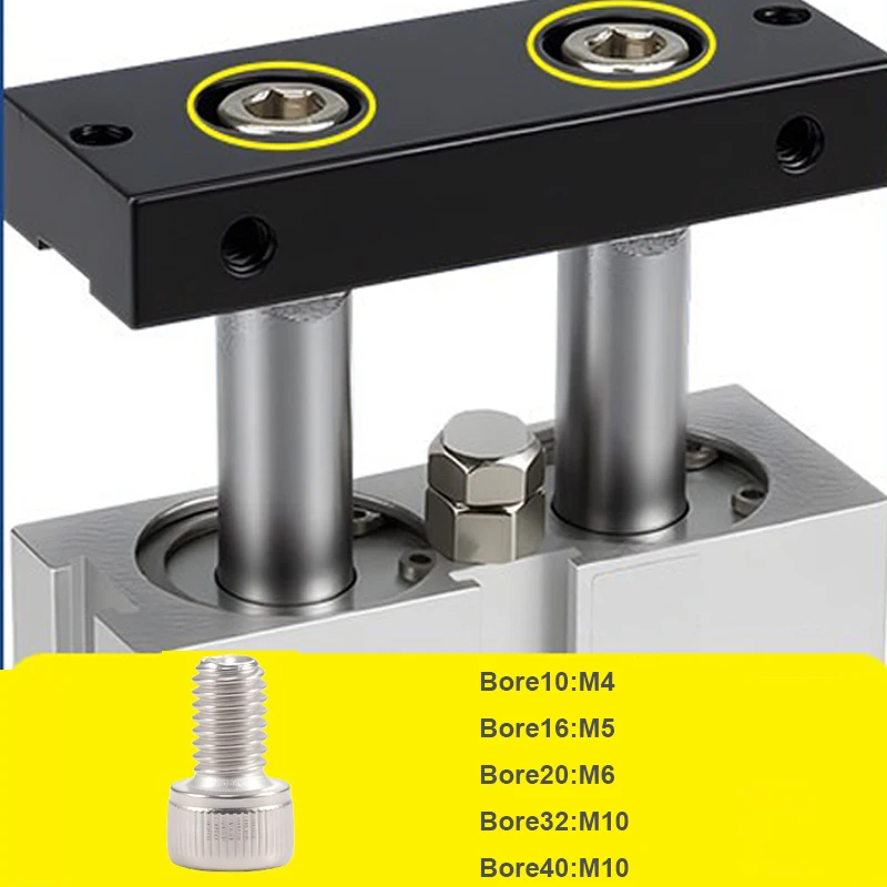 TN10/16/20/25/32 Air Cylinder 2-Rod Double Axis Acting Type Pneumatic Air Cylinder With Magnet Stroke 10-250mm Piston Actuator