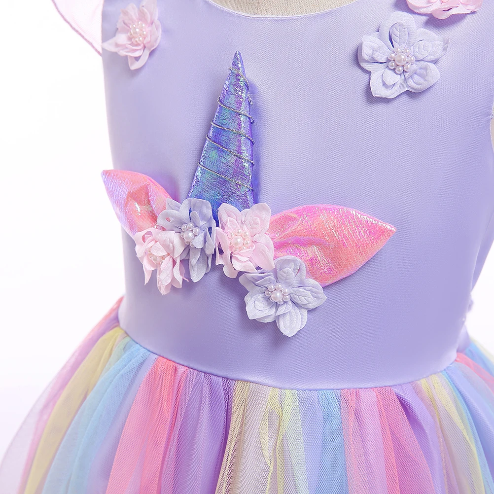 

Girls Unicorn Dress Kids Outfit Clothes for Dancing Party Carnival Cosplay Summer Unicorn Tutu Dress Skirt