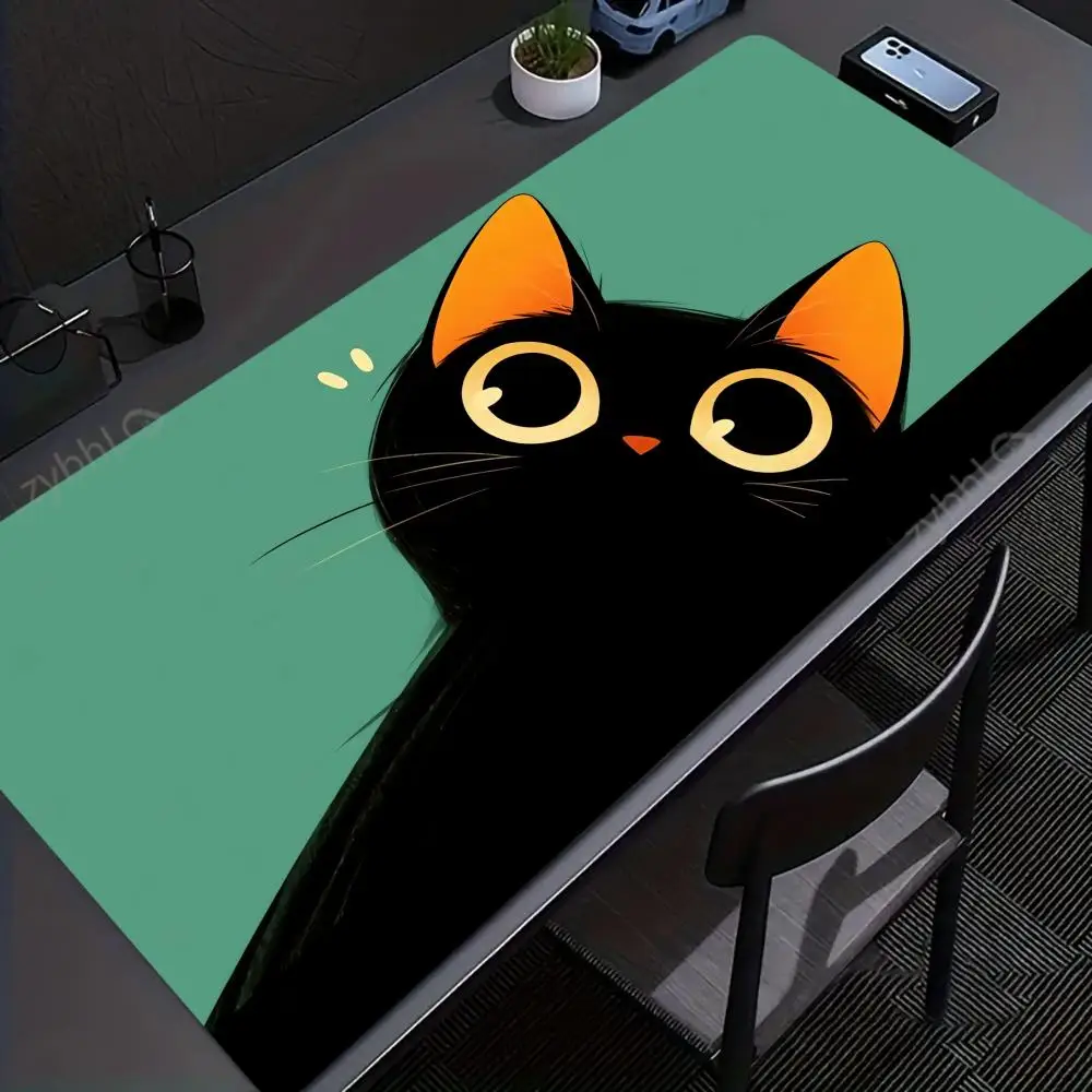 

Cute cartoon black cat Mouse Pad Large Gaming Accessory XXL Rubber Long Deskmats Non-Slip Computer Keyboard Mat Laptop Mousepad