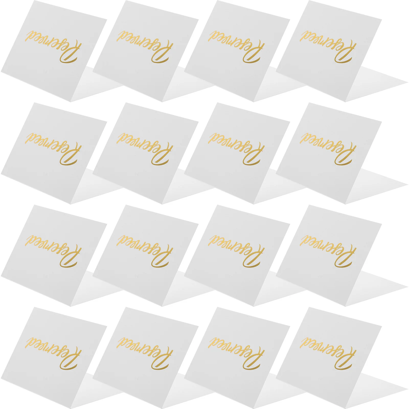 

50Pcs Reserved Table Signs Tear Resistant Paper Double Sided Tent Style Wedding Party Banquet Table Cards Reserved Signs