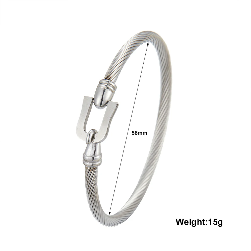 316L Fashion Horseshoe Stainless Steel Popular Bracelet Women Simple Men Charming Wife Mom Gift Jewelry Wholesale