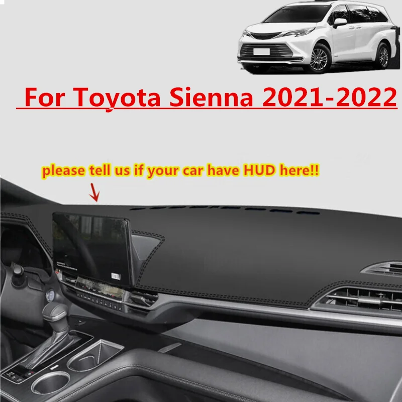 

PU Leather LHD Dashboard Cover Dash Pretector Anti-Slip Mat Trim Dashmat Carpet For Toyota Sienna 2021 2022