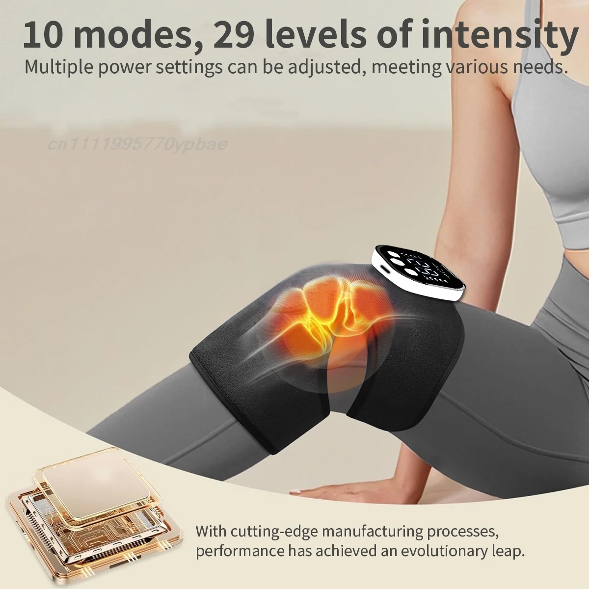 EMS Knee Massager Wireless Joint Pain Relief Elbow Brace Smart Display 10 Modes 29 Levels For Arthritis And Sports Injury