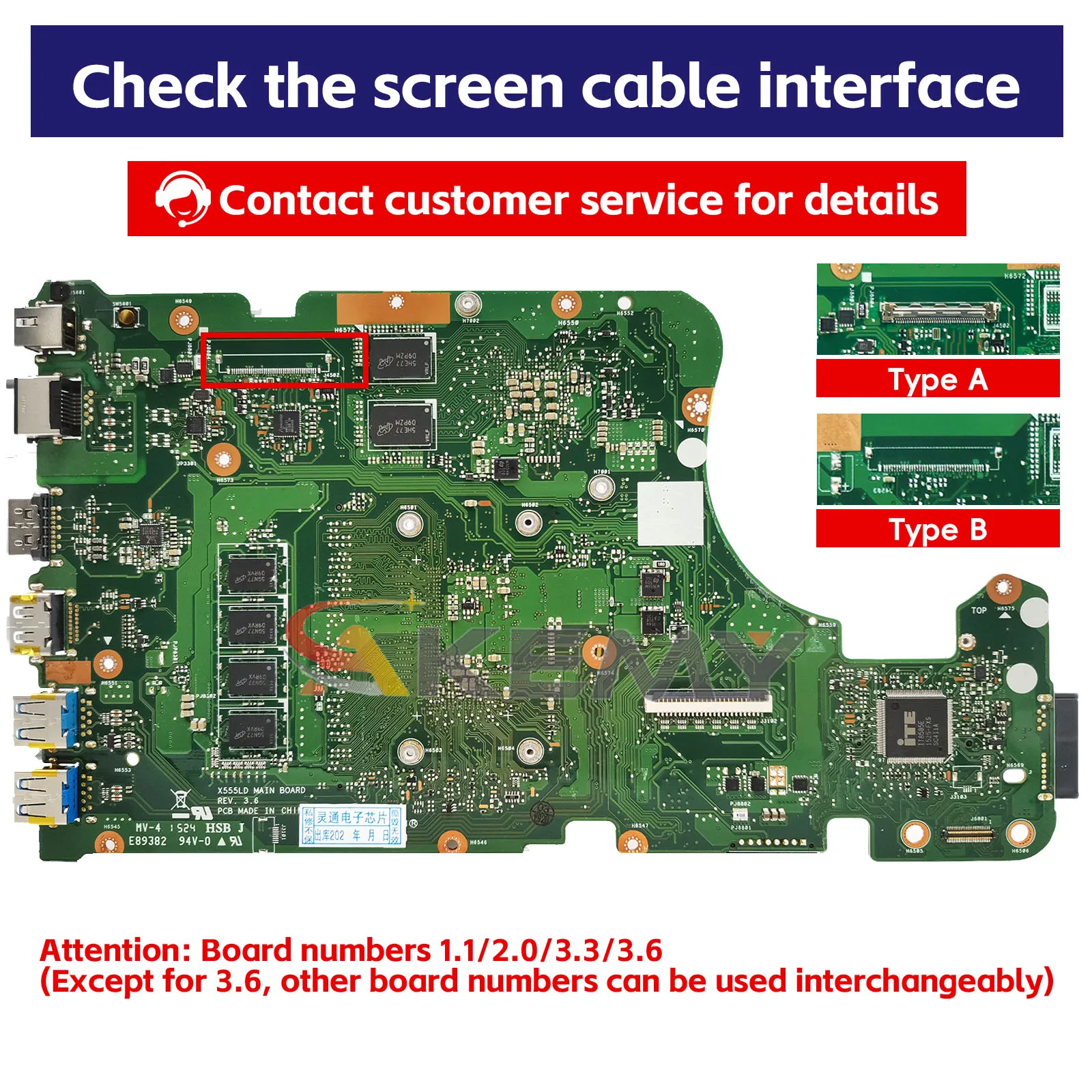 X555L A555L K555F F555L Mainboard For ASUS X555LD X555LP X555LN X555LB X555LI X555LF X555LJ X555LDB Laptop Motherboard i3 i5 i7