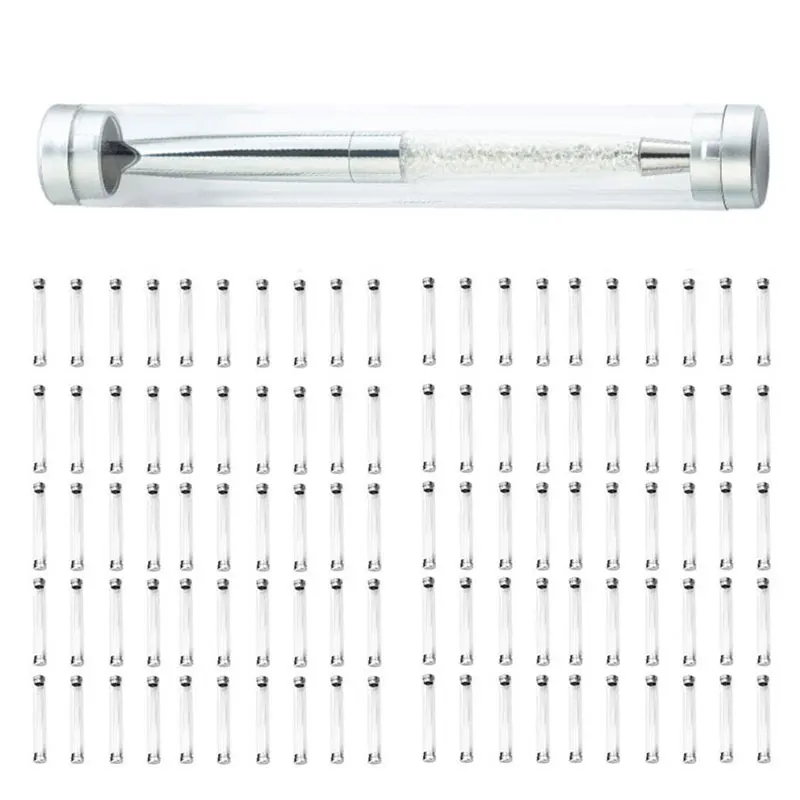 

100Pcs Transparent Gift Boxes Plastic Pen Storage Case Pen Box School Office Supplies
