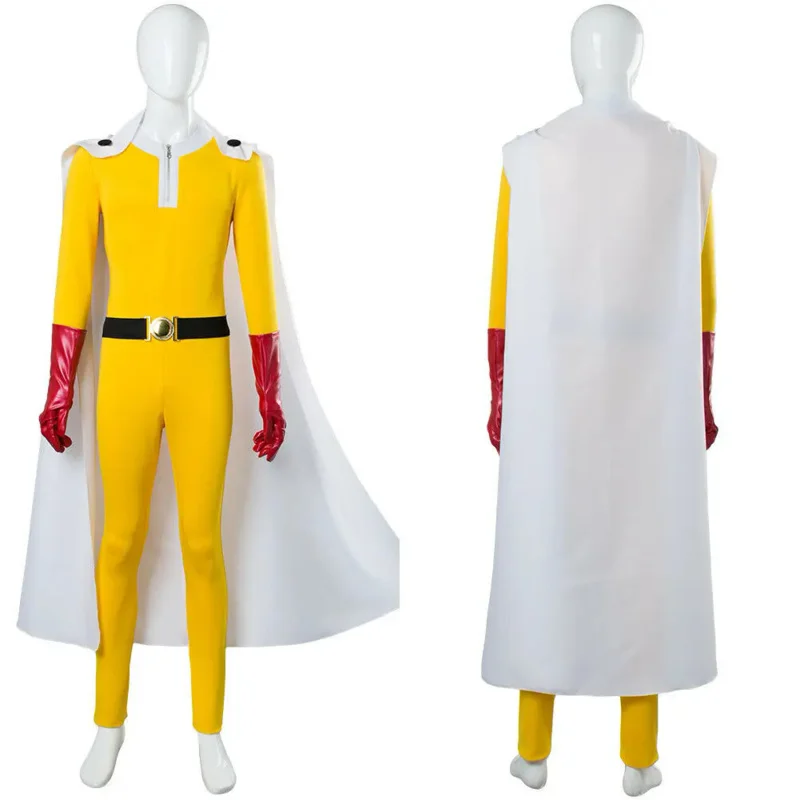 Anime One Punch Man Cosplay Traje, Saitama Roupa, Macacões, Conjuntos Completos, Custom Made, Halloween Carnaval Suit