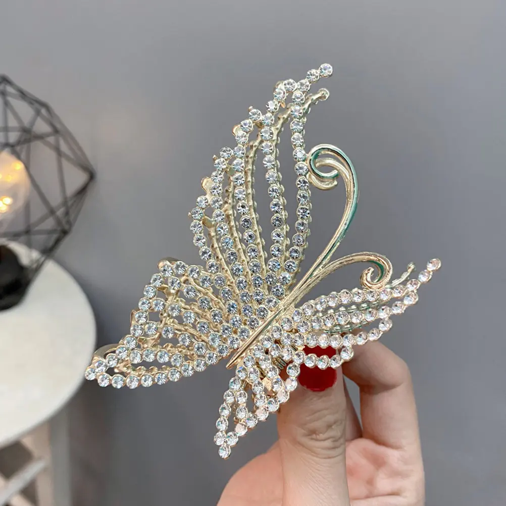 

2Pcs Pearls Butterflies Hair Claw Clips Elegant Alloy Jaw Clips for Women Party Daily Use Fashion Hair Accessories