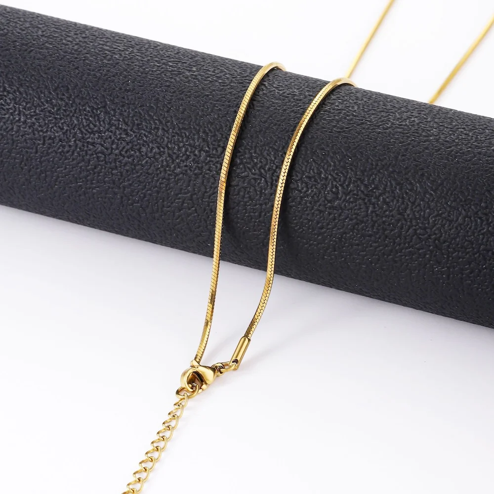 1,2 mm goldfarbene Edelstahl-Halskette für Männer, achteckige Schlangenkette für Frauen, Hip-Hop-Schmuckzubehör – Detail 5
